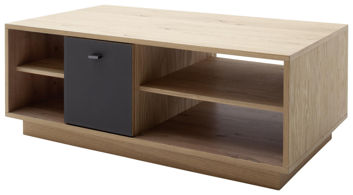 SOFFBORD i glas, trämaterial 115/65/44 cm  - ek Bianco/antracit, Design, metall/trämaterial (115/65/44cm) - MID.YOU