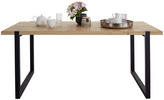 ESSTISCH 180/90/75 cm Eiche massiv Holz, Metall Schwarz, Eichefarben rechteckig  - Eichefarben/Schwarz, KONVENTIONELL, Holz/Metall (180/90/75cm) - MID.YOU