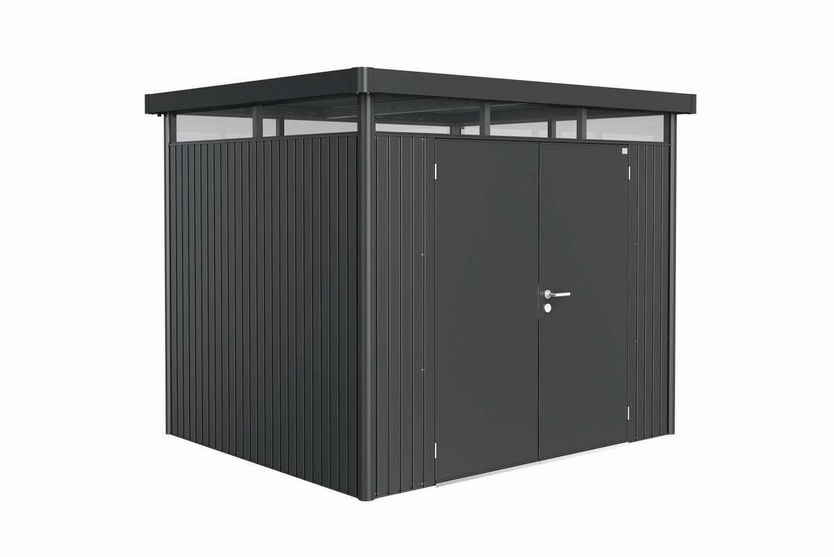 GERÄTEHAUS 275/222/235 cm  - Dunkelgrau, Design, Metall (275/222/235cm) - Biohort