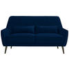 3-SITZER-SOFA Mikrofaser Blau  - Blau/Schwarz, Trend, Holz/Textil (160/86/80cm) - MID.YOU