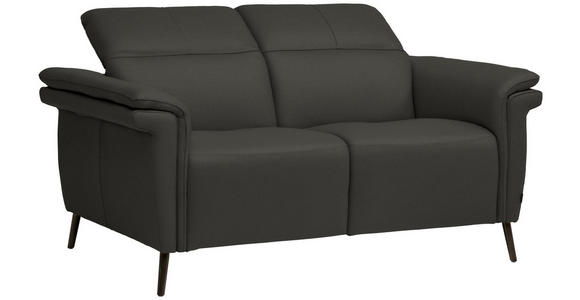 2-SITZER-SOFA  in Echtleder Mokka   - Schwarz/Mokka, Design, Leder/Metall (162/79/104cm) - Belluti