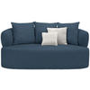 2-SITZER-SOFA in Plüsch Dunkelblau  - Creme/Schwarz, MODERN, Kunststoff/Textil (177/86/105cm) - Hom`in