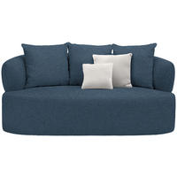 2-SITZER-SOFA in Plüsch Dunkelblau  - Creme/Schwarz, MODERN, Kunststoff/Textil (177/86/105cm) - Hom`in
