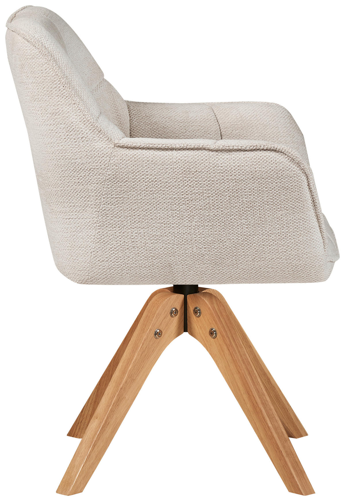 ARMLEHNSTUHL  in Textilgeflecht  - Hellbraun/Creme, MODERN, Holz/Textil (63/84/61cm) - Kayoom