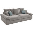 BIGSOFA Feincord Greige, Blaugrau  - Greige/Blaugrau, Design, Kunststoff/Textil (260/90/140cm) - Carryhome