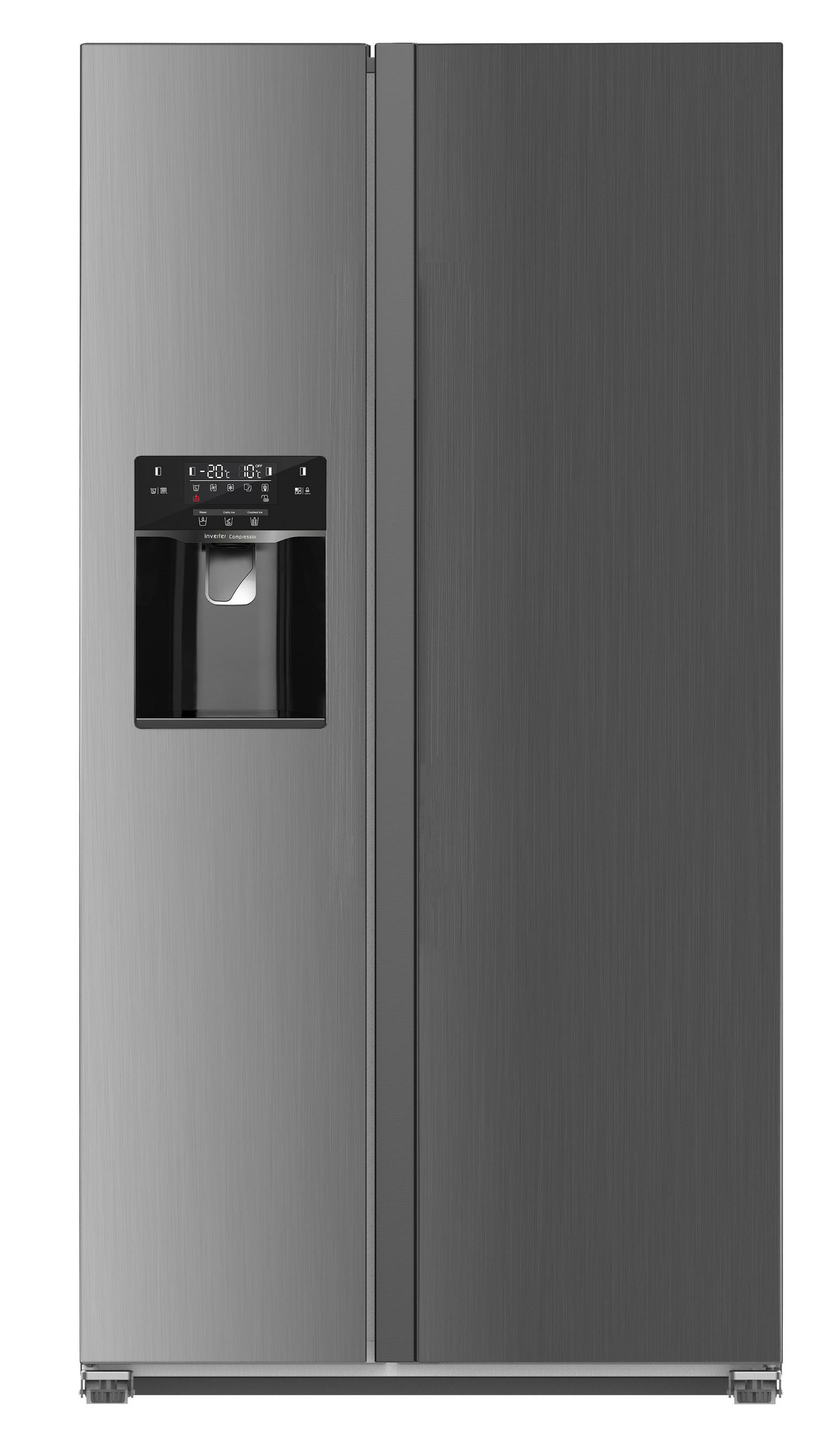 SIDE-BY-SIDE 90/177/66 cm NABO SBS 5130  - Edelstahlfarben, Basics, Glas/Kunststoff (90/177/66cm) - Nabo