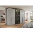 DREHTÜRENSCHRANK in Hellgrau - Hellgrau, Trend, Glas/Holzwerkstoff (301/223/60cm) - Novel