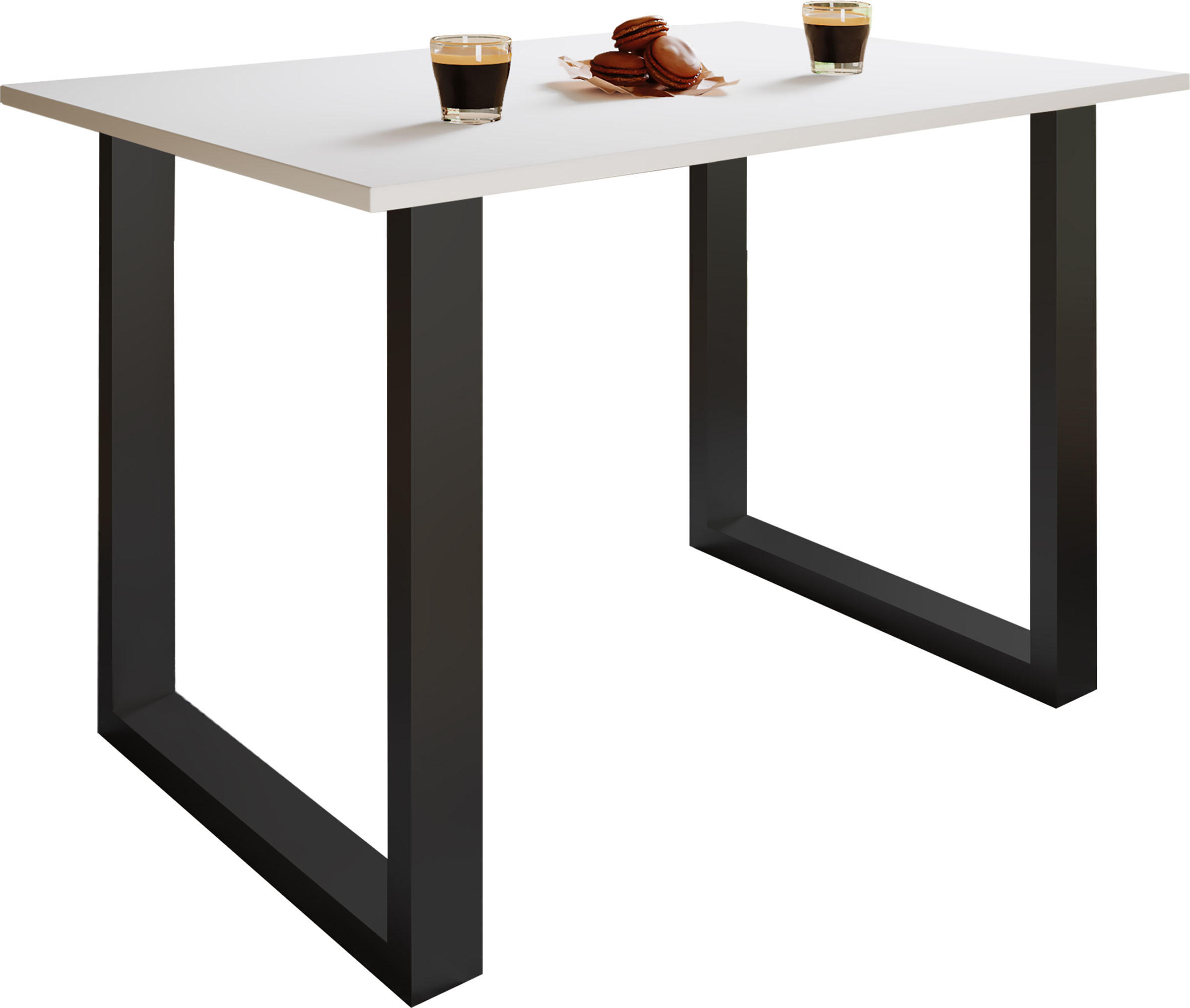 ESSTISCH Schwarz, Weiß  - Schwarz/Weiß, Basics, Holzwerkstoff/Metall (110/50/76cm) - MID.YOU