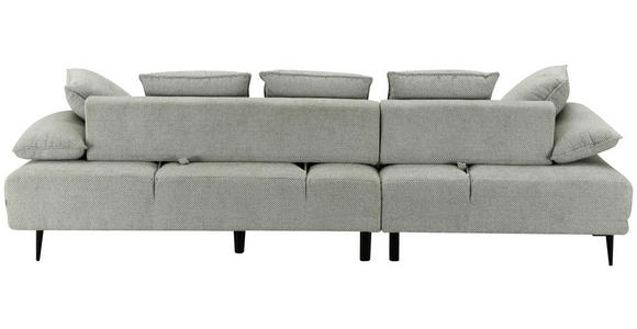 ECKSOFA in Mikrofaser Hellgrau  171/282 cm  - Hellgrau/Schwarz, Design, Textil/Metall (171/282cm) - Hom`in