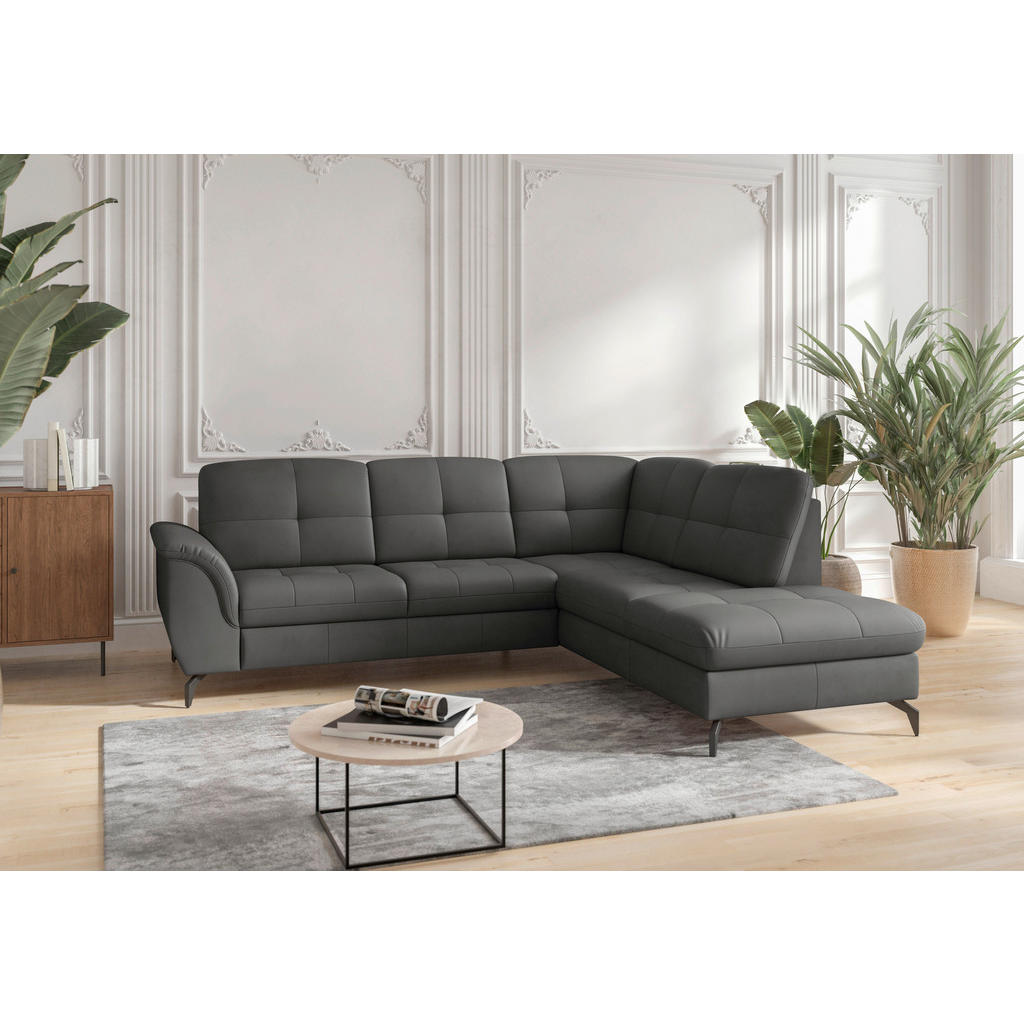 Sit & More ROHOVÁ SEDAČKA, textil, koža, antracitová