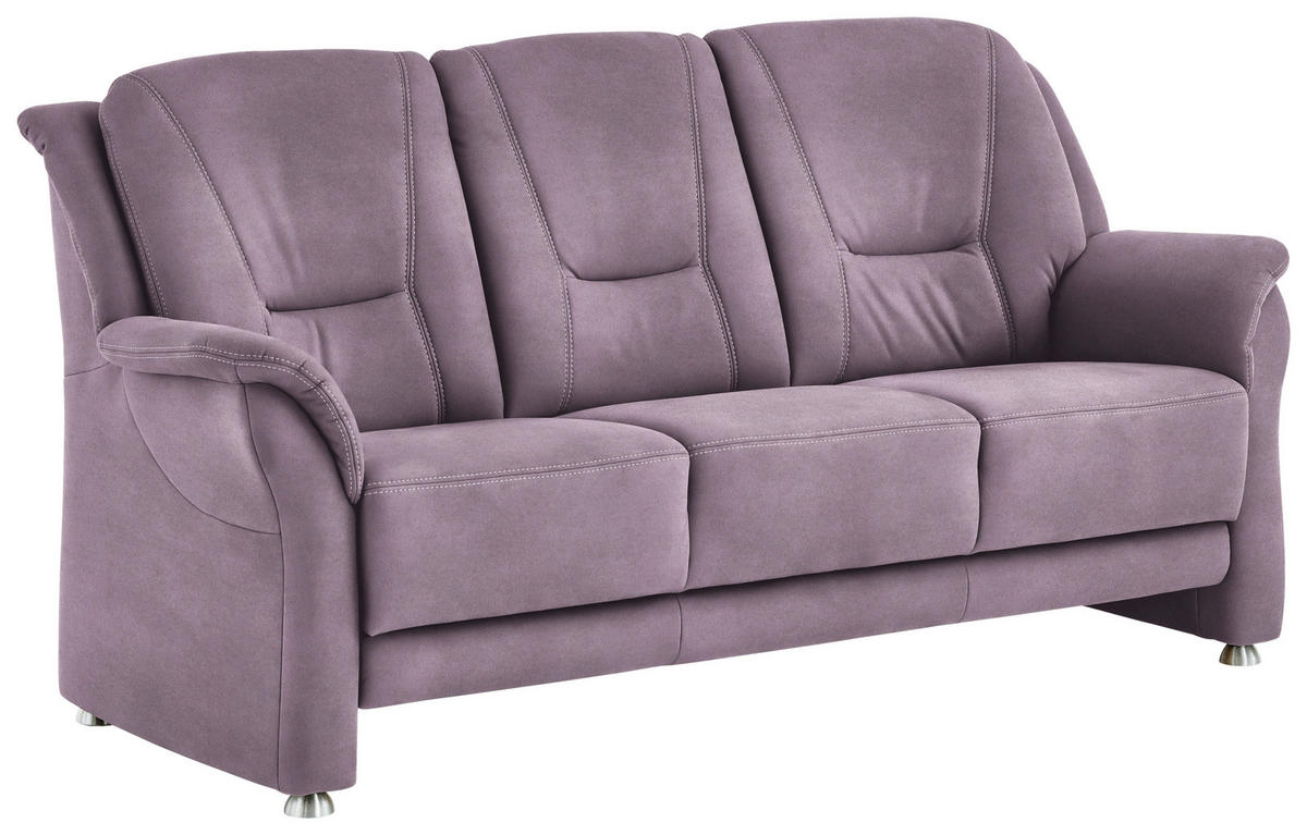 3-SITZER-SOFA in Mikrofaser Lila, Flieder  - Beige/Lila, KONVENTIONELL, Textil/Metall (198/100/89cm) - Beldomo Comfort