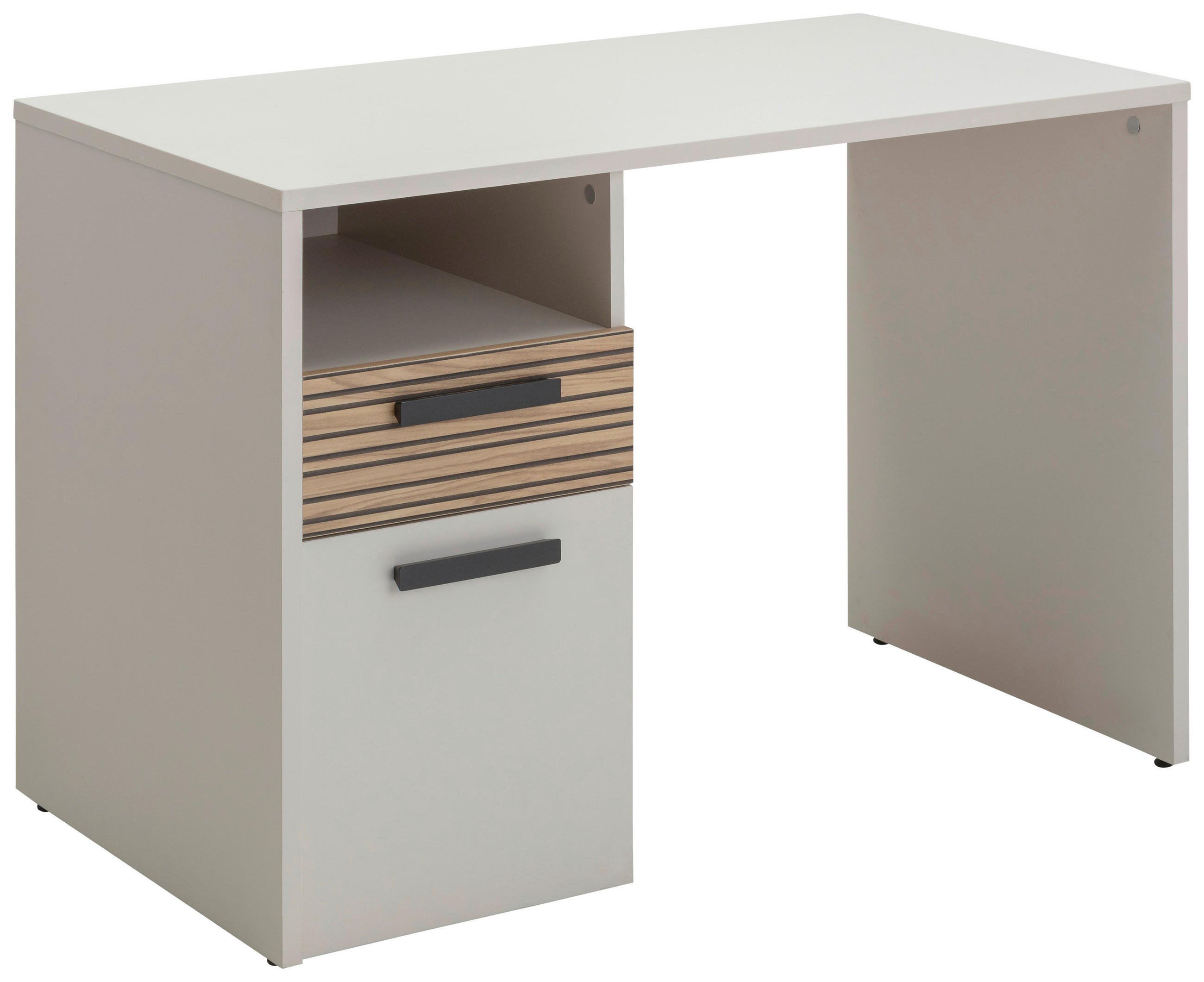 MLADINSKA PISALNA MIZA leseni material barve hrasta, bež  - temno siva/barve hrasta, Moderno, kovina/leseni material (110/60cm) - Xora