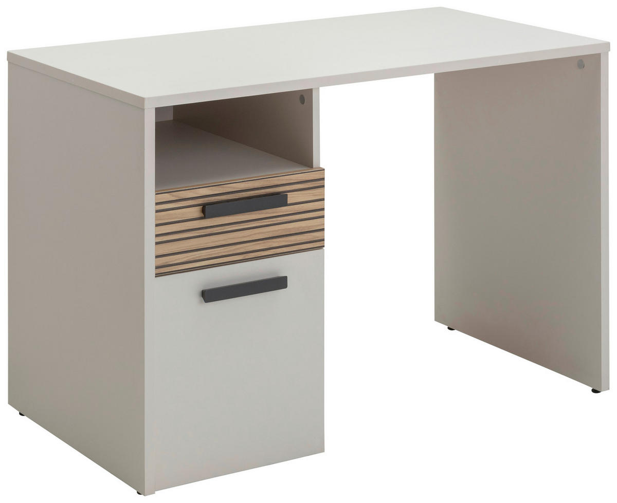 MLADINSKA PISALNA MIZA leseni material barve hrasta, bež  - temno siva/barve hrasta, Moderno, kovina/leseni material (110/60cm) - Xora