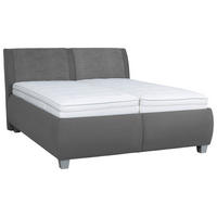 POLSTERBETT 180/200 cm  in Grau  - Weiss/Silberfarben, Design, Holzwerkstoff/Kunststoff (180/200cm) - Beldomo - Sleep