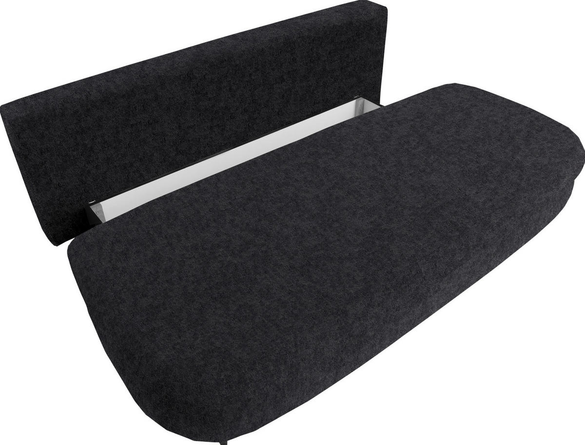 SCHLAFSOFA in Velours Dunkelgrau  - Dunkelgrau/Schwarz, Design, Holz/Textil (213/89/105cm) - Novel