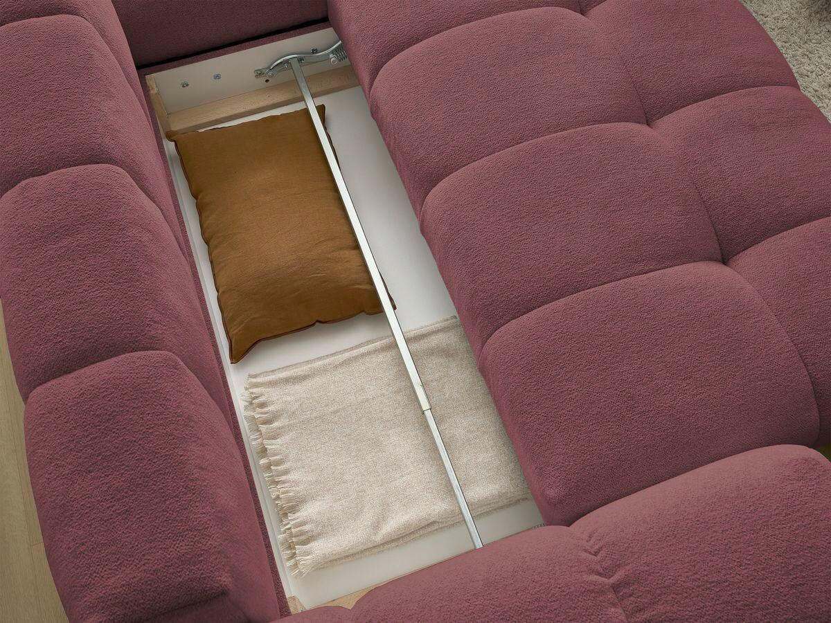 ECKSCHLAFSOFA EVEREST  mit Rücken echt, Armteil links, Armteil rechts Flachgewebe Rot  - Rot/Schwarz, MODERN, Kunststoff/Textil (320/212cm)