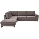 ECKSOFA Greige Chenille  - Greige/Schwarz, KONVENTIONELL, Textil/Metall (257/275cm) - Carryhome