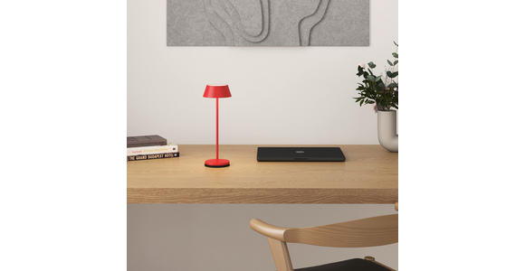 AKKU-TISCHLEUCHTE 11/30 cm  - Rot/Schwarz, Trend, Kunststoff/Metall (11/30cm) - Novel