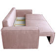 SCHLAFSOFA mit Liegefunktion, Schlafen auf Sitzhöhe, Rücken echt Cord Altrosa - Schwarz/Altrosa, KONVENTIONELL, Kunststoff/Textil (240/89/100cm) - Carryhome