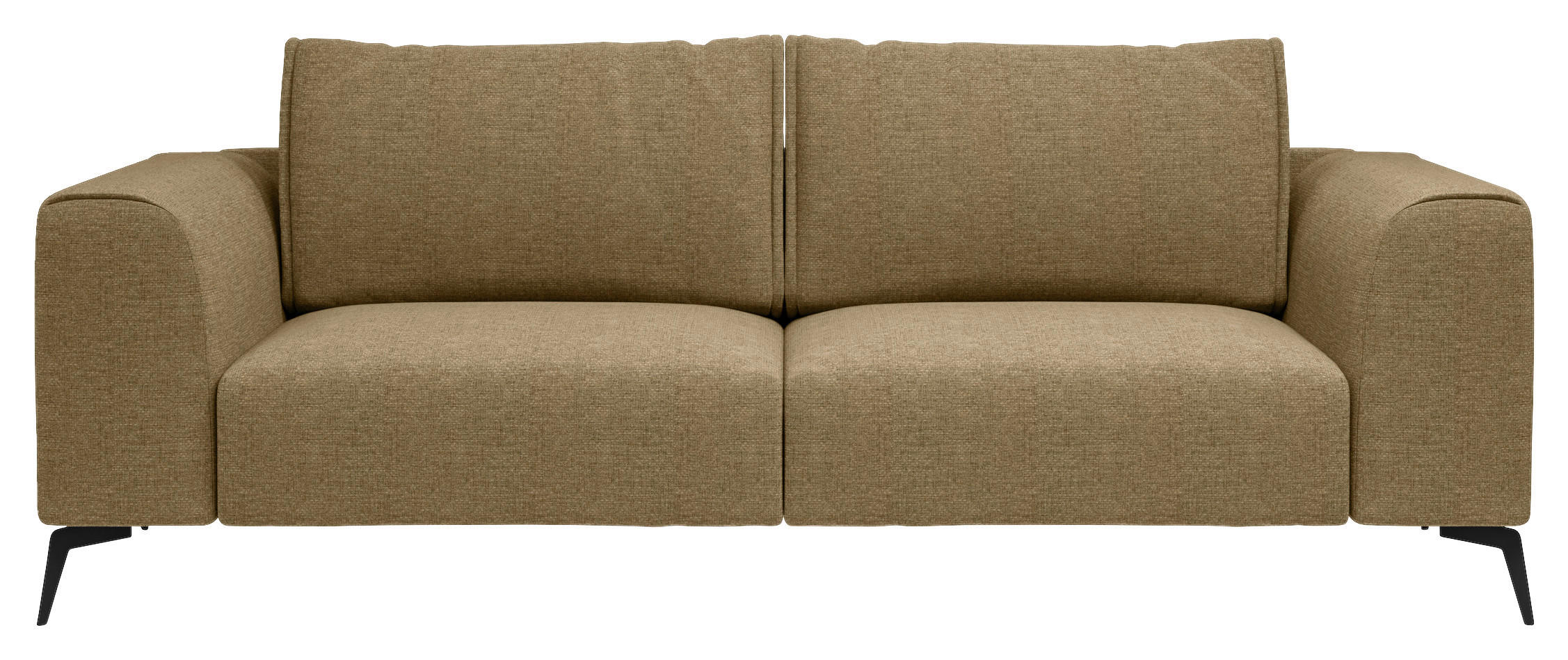 3-SITZER-SOFA beflockt Goldfarben  - Goldfarben/Schwarz, Design, Holz/Textil (246/87/88cm) - MID.YOU
