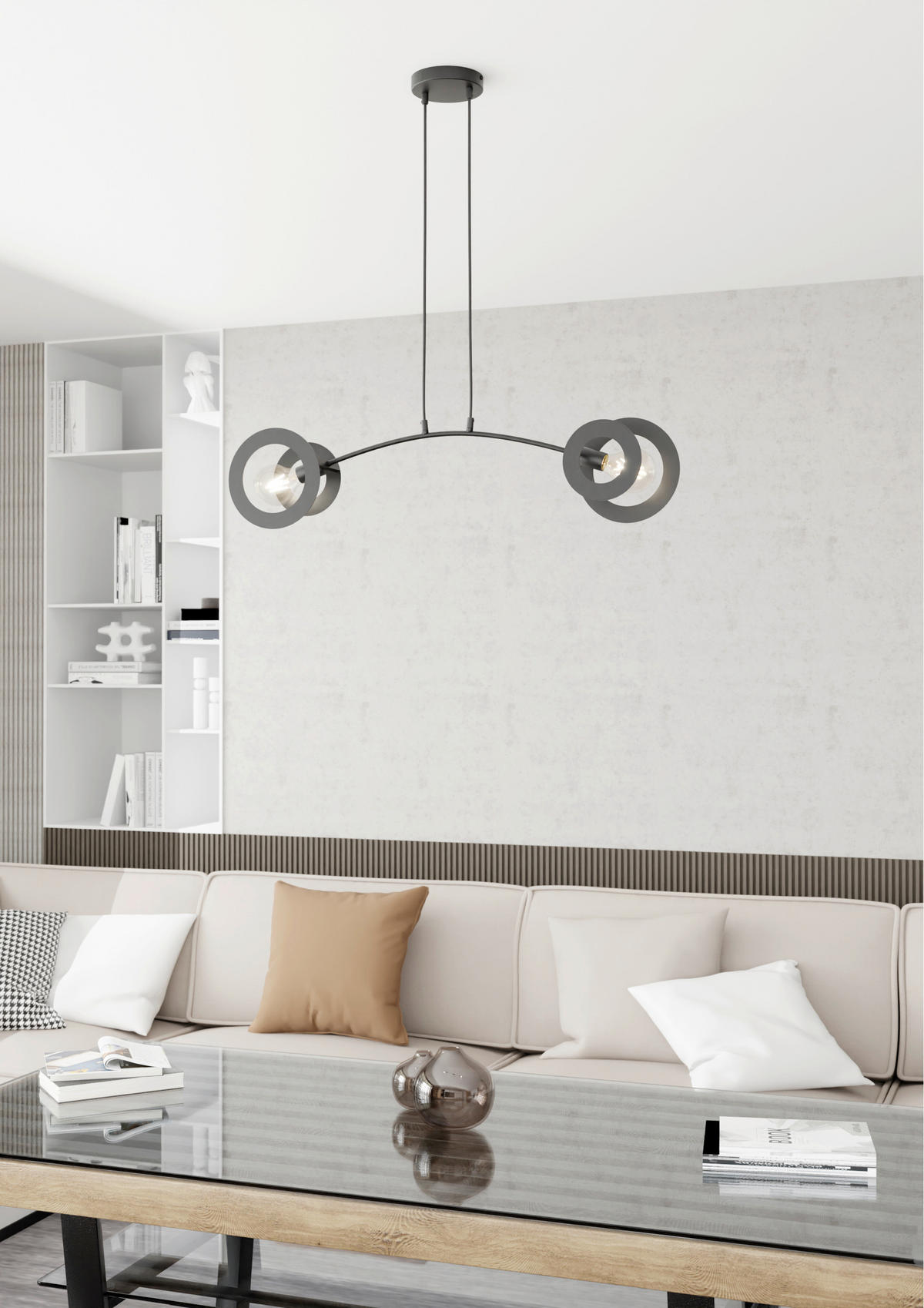 HÄNGELEUCHTE  89/14/120 cm    - Schwarz, LIFESTYLE, Metall (89/14/120cm)