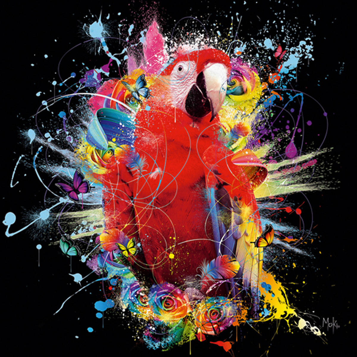 KUNSTDRUCK 14/14 cm  - Multicolor/Schwarz, Basics, Papier (14/14cm) - Monee