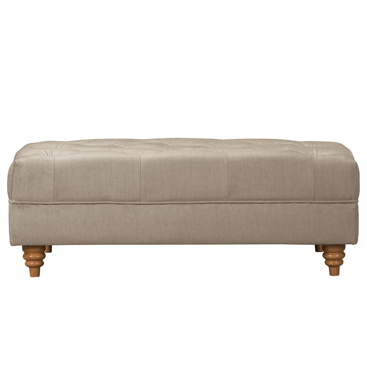 HOCKER in Textil Taupe  - Taupe/Braun, Design, Holz/Textil (96/35/62cm) - P & B
