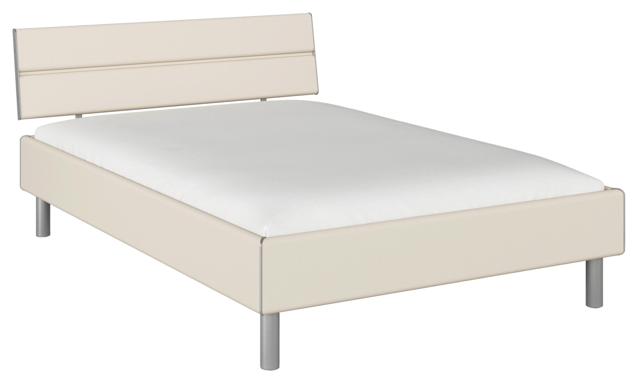 BETT 140/200 cm  in Champagner  - Champagner/Alufarben, Design, Metall (140/200cm) - Carryhome
