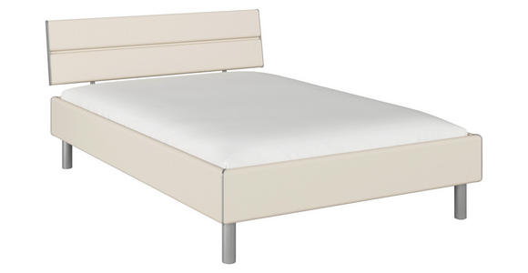 BETT 140/200 cm  in Champagner  - Champagner/Alufarben, Design, Holzwerkstoff/Metall (140/200cm) - Carryhome