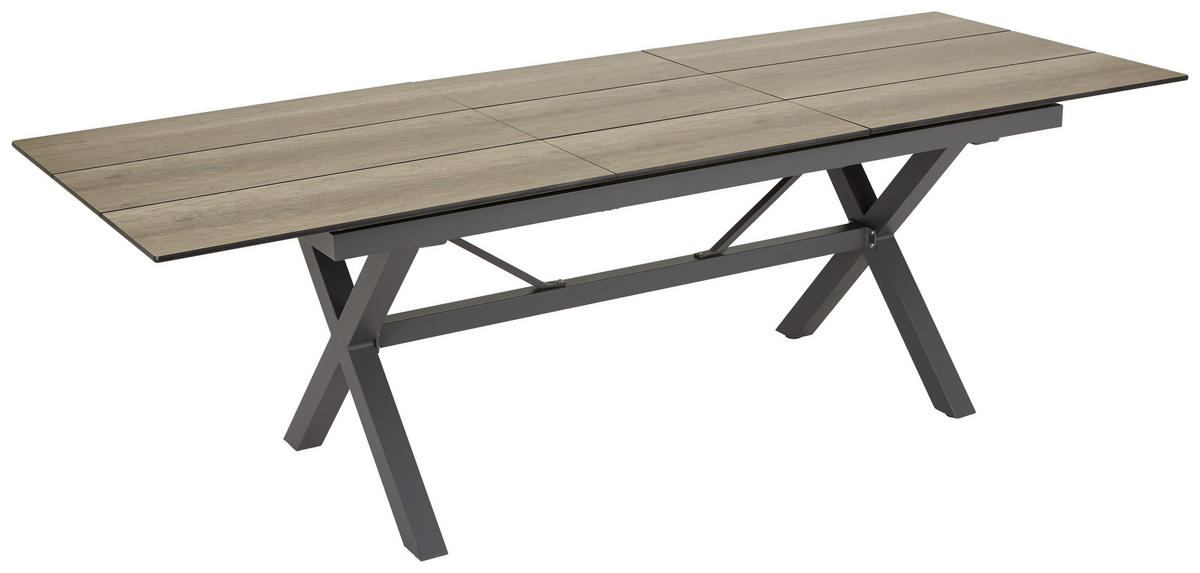 GARTENTISCH 180 -240/89/75 cm  - Anthrazit/Braun, MODERN, Kunststoff/Metall (180 -240/89/75cm) - Amatio