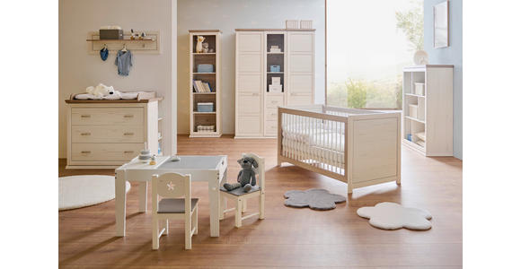 GITTERBETT CAMRON 145/76,50/80 cm - Weiß/Grau, Natur, Holz/Holzwerkstoff (145/76,50/80cm) - My Baby Lou