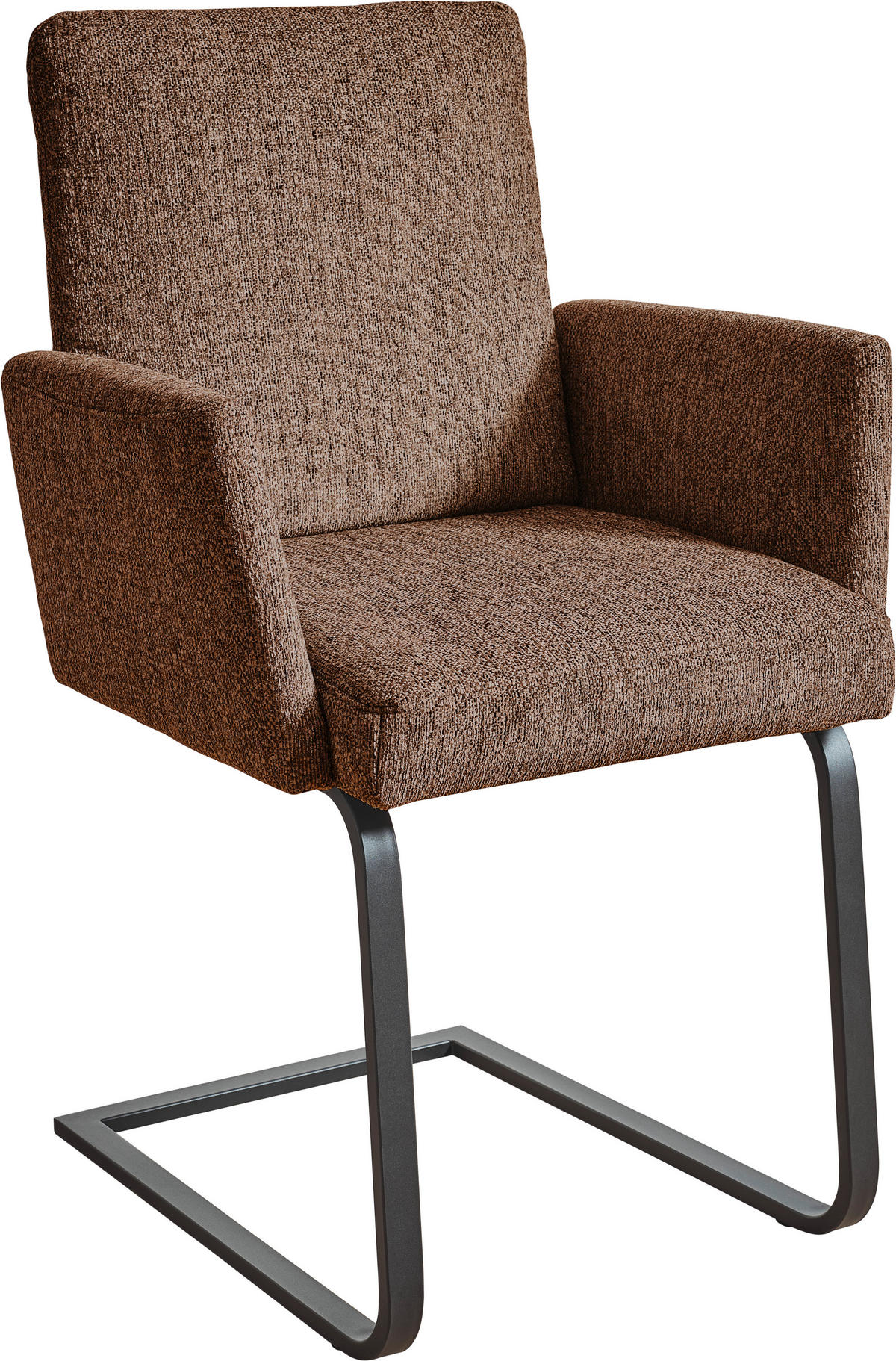 ARMLEHNSTUHL  in Stahl Chenille  - Schwarz/Braun, Design, Textil/Metall (60/92/60cm) - Dieter Knoll