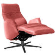 RELAXSESSEL in Leder Rot  - Anthrazit/Rot, Design, Leder/Metall (71/114/84cm) - Johann Jakob