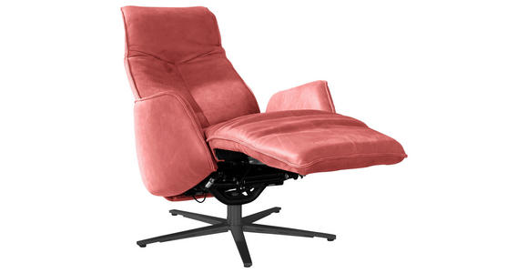 RELAXSESSEL in Leder Rot  - Anthrazit/Rot, Design, Leder/Metall (71/114/84cm) - Johann Jakob