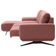 ECKSOFA in Webstoff Rosa  - Schwarz/Rosa, Design, Textil/Metall (172/320cm) - Valnatura