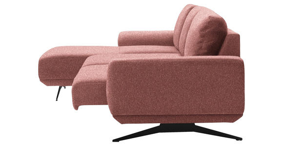 ECKSOFA in Webstoff Rosa  - Schwarz/Rosa, Design, Textil/Metall (172/320cm) - Valnatura