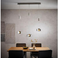 ZÁVĚSNÉ LED SVÍTIDLO, 95/20/100-160 cm - barvy chromu/barvy niklu, Design, kov/sklo (95/20/100-160cm)