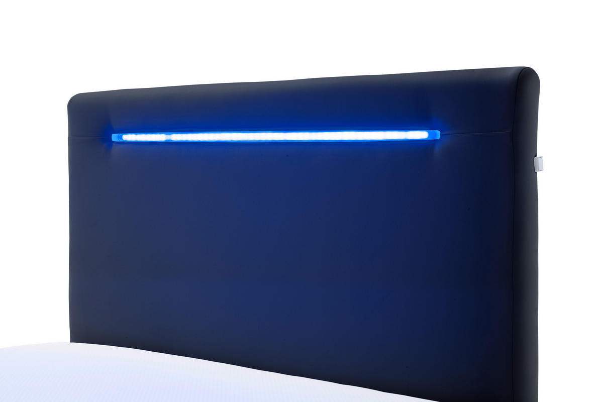 BOXBETT 140/200 cm  in Schwarz  - Edelstahlfarben/Schwarz, MODERN, Kunststoff/Textil (140/200cm) - Livetastic
