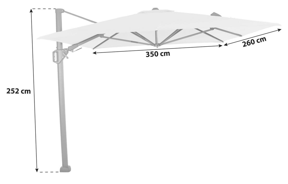 AMPELSCHIRM 350 cm  - Anthrazit/Grau, KONVENTIONELL, Textil/Metall (350/260cm) - Siena Garden