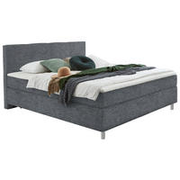 BOXSPRINGBETT 120/200 cm  in Dunkelgrau  - Chromfarben/Dunkelgrau, Konventionell, Kunststoff/Textil (120/200cm) - Hom`in