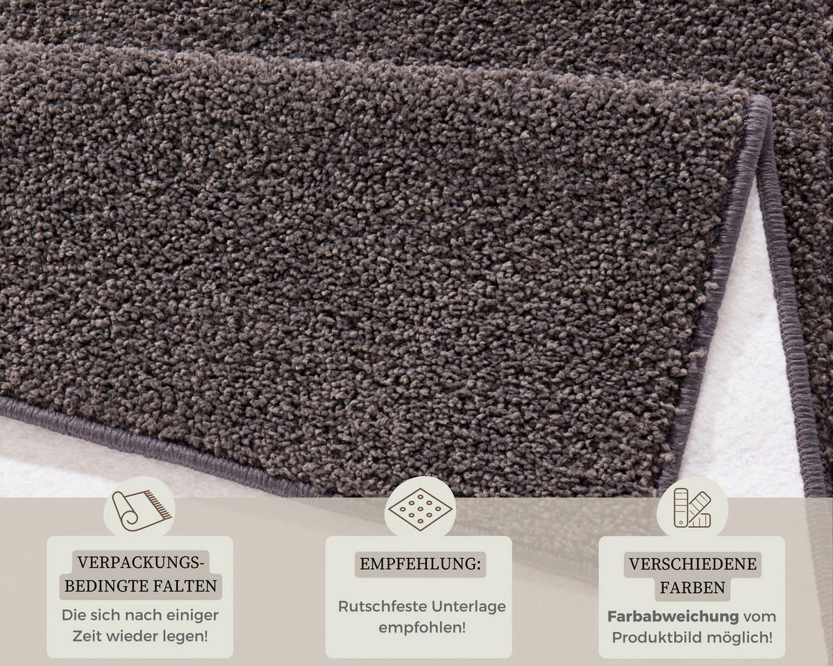 WEBTEPPICH 80/150 cm Pure Anthrazit  - Anthrazit, Basics, Kunststoff (80/150cm)