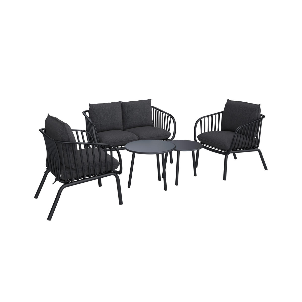 GARTENSET Webstoff Eisen  - Grau, MODERN, Kunststoff/Textil - Ambia Garden