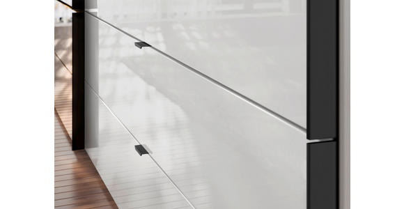 SCHWEBETÜRENSCHRANK 252/222/68 cm 2-türig Weiß  - Schwarz/Weiß, Design, Glas/Holzwerkstoff (252/222/68cm) - Dieter Knoll