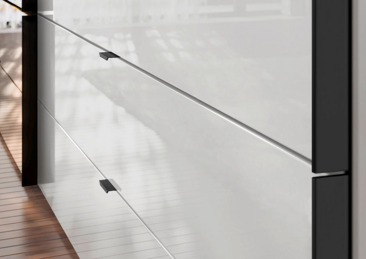 SCHWEBETÜRENSCHRANK 252/222/68 cm 2-türig Weiß  - Schwarz/Weiß, Design, Glas/Holzwerkstoff (252/222/68cm) - Dieter Knoll