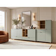 SIDEBOARD  210,4/89,4/42 cm 2 Schublade(n)  - Eichefarben/Salbeigrün, MODERN, Holzwerkstoff/Metall (210,4/89,4/42cm) - Carryhome