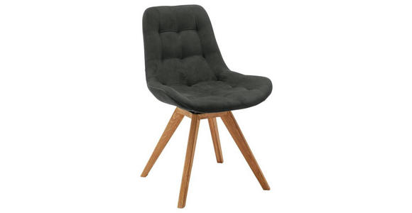STUHL Flachgewebe Schwarz - Schwarz, KONVENTIONELL, Holz/Textil (56/84/63cm) - Carryhome