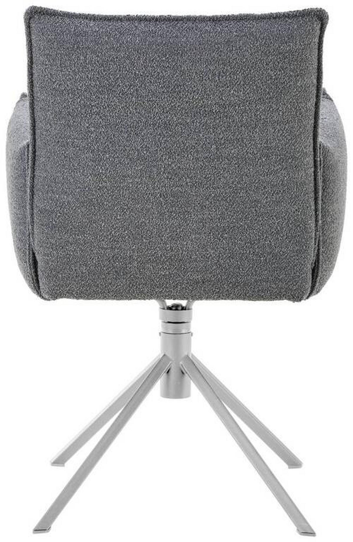 ARMLEHNSTUHL  in Flachgewebe  - Edelstahlfarben/Grau, Design, Textil/Metall (55/85/65cm) - Valnatura