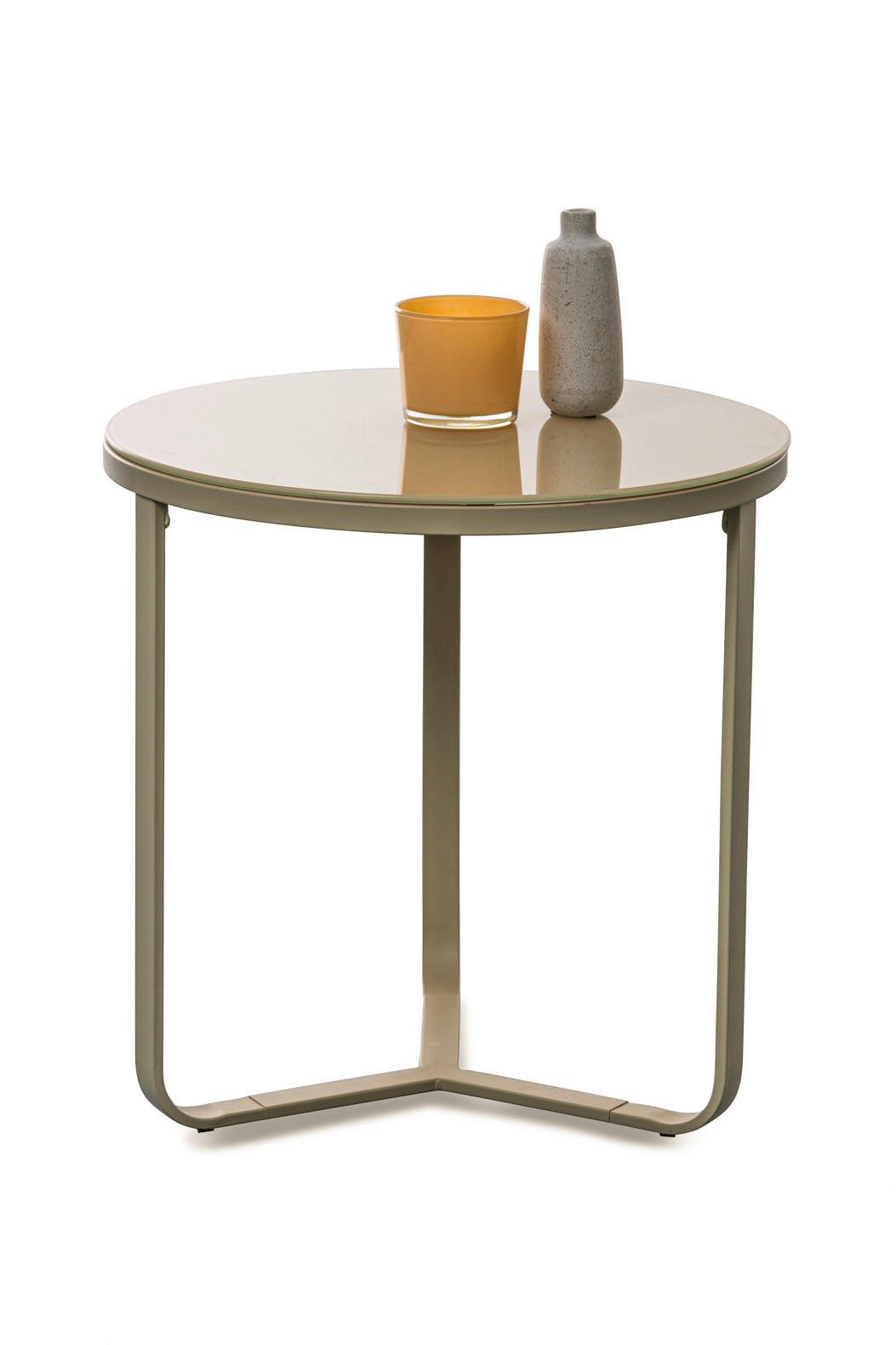 COUCHTISCH 50/50/50 cm rund Creme  - Creme, Design, Glas/Metall (50/50/50cm) - Xora