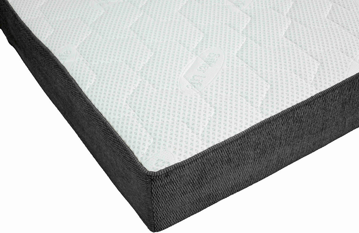 TASCHENFEDERKERNMATRATZE 140/200 cm, Höhe ca.: 25 cm, H2 + H3 = mittel + fest, 7-Zonen - Anthrazit/Weiß, Design, Textil (140/200cm) - Chameo