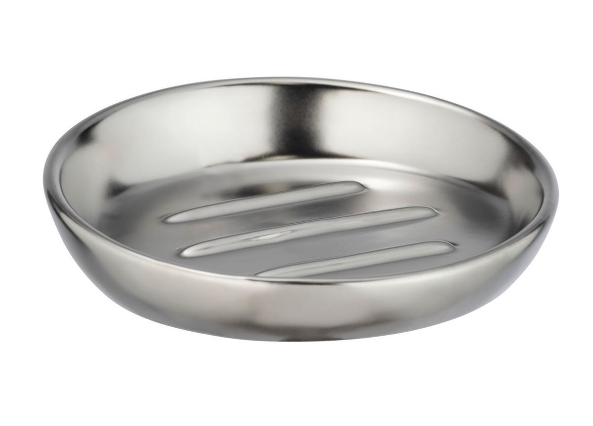 SEIFENSCHALE - Chromfarben, Basics, Keramik (11,5/3/11,5cm) - Wenko